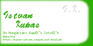 istvan kupas business card